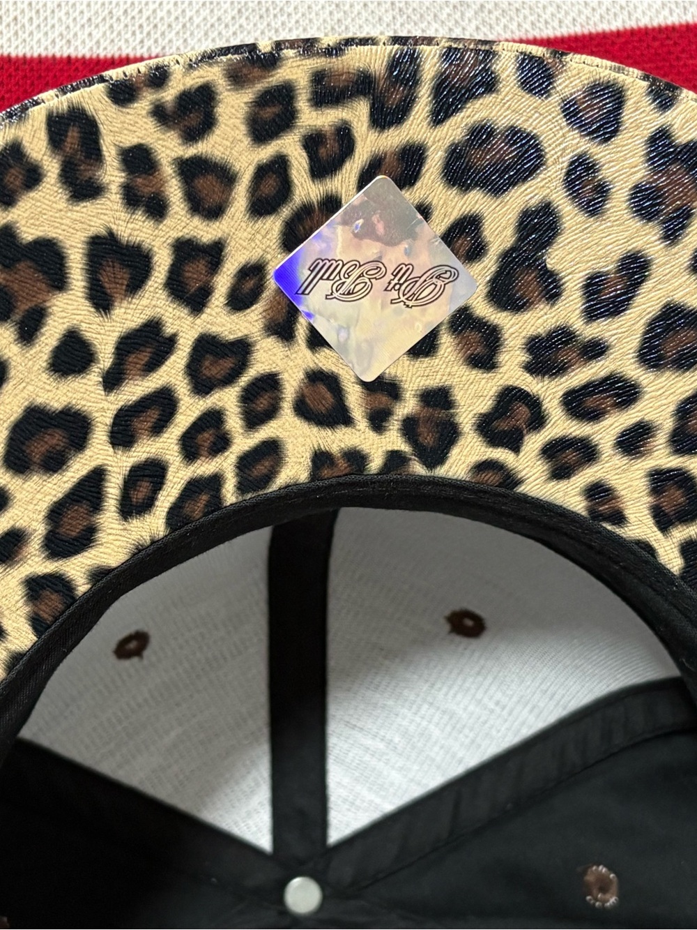 Pit Bull Leopard Print Brim Baseball Cap - Black & Leopard - Picture 7 of 10
